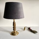 Solid brass and velvet lamp