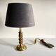 Lampe en laiton massif et velours
