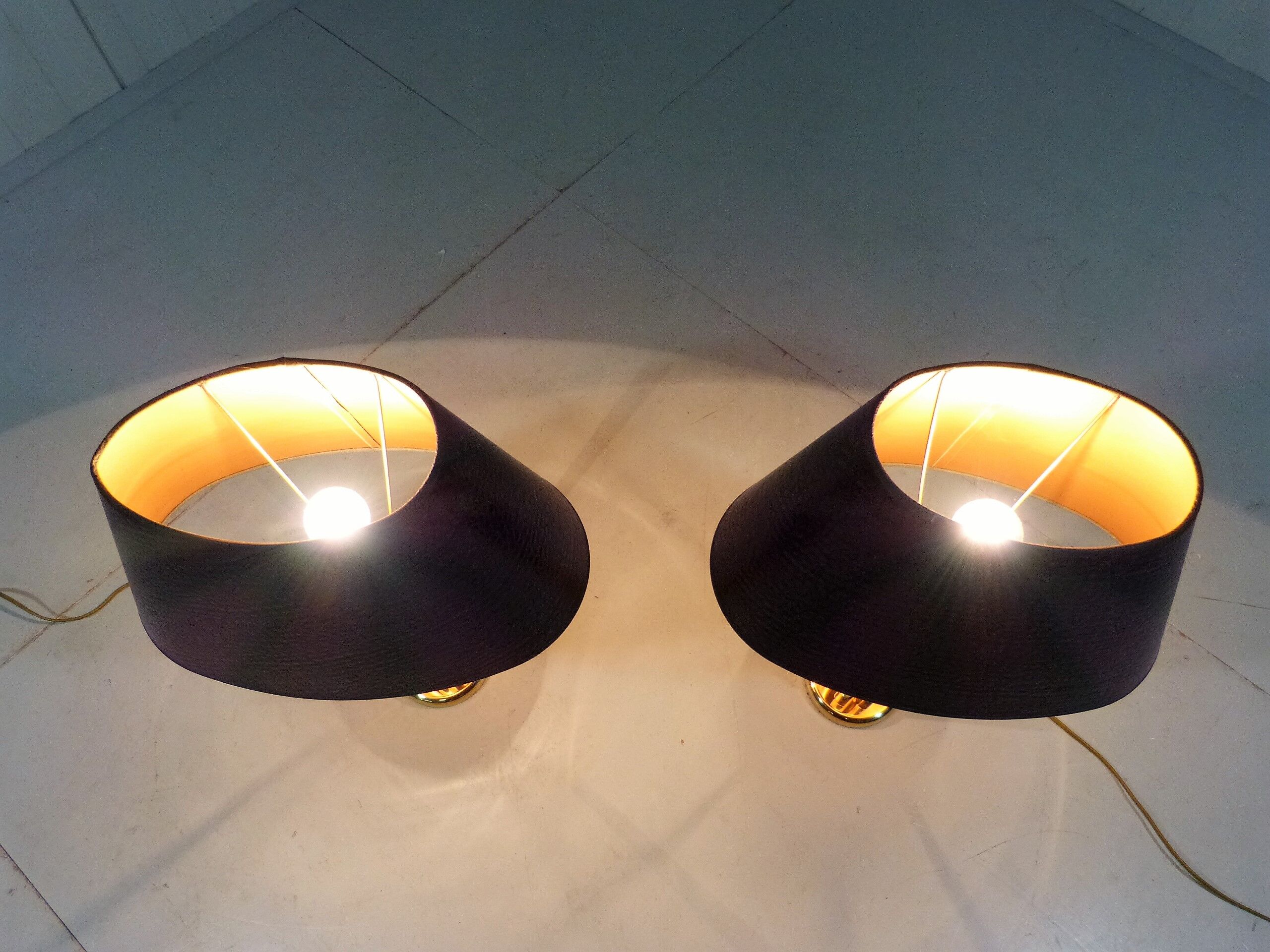 Brass table lamps, set of 2, 1960’s