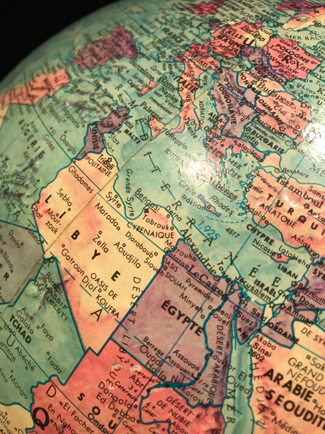 Cardboard globe from the 70s