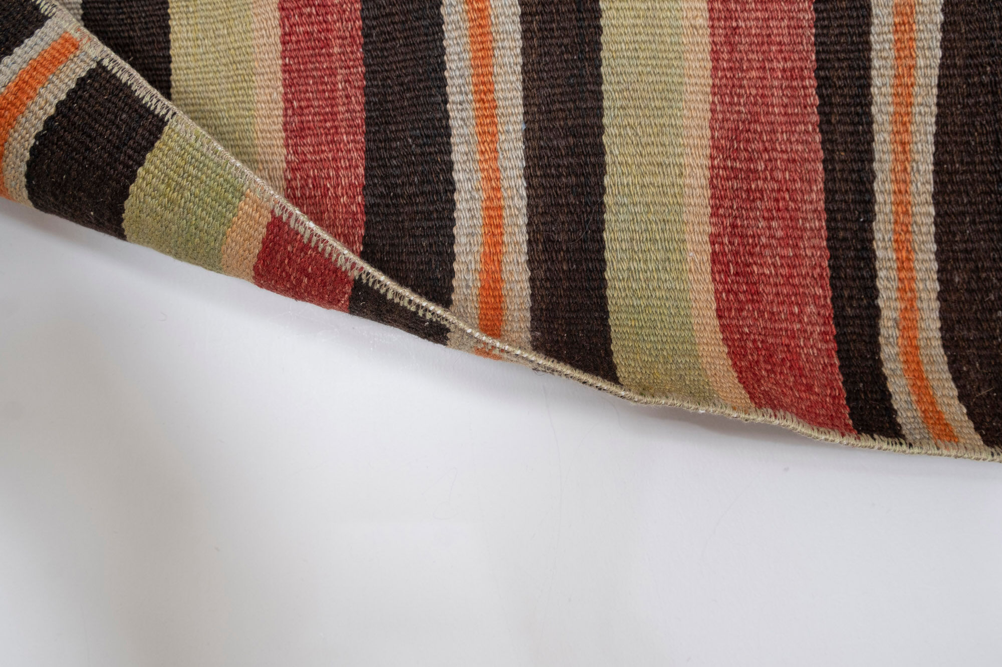Colorful striped turkish kilim rug runner 77 x 245 cm