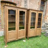 2 old wooden display cases