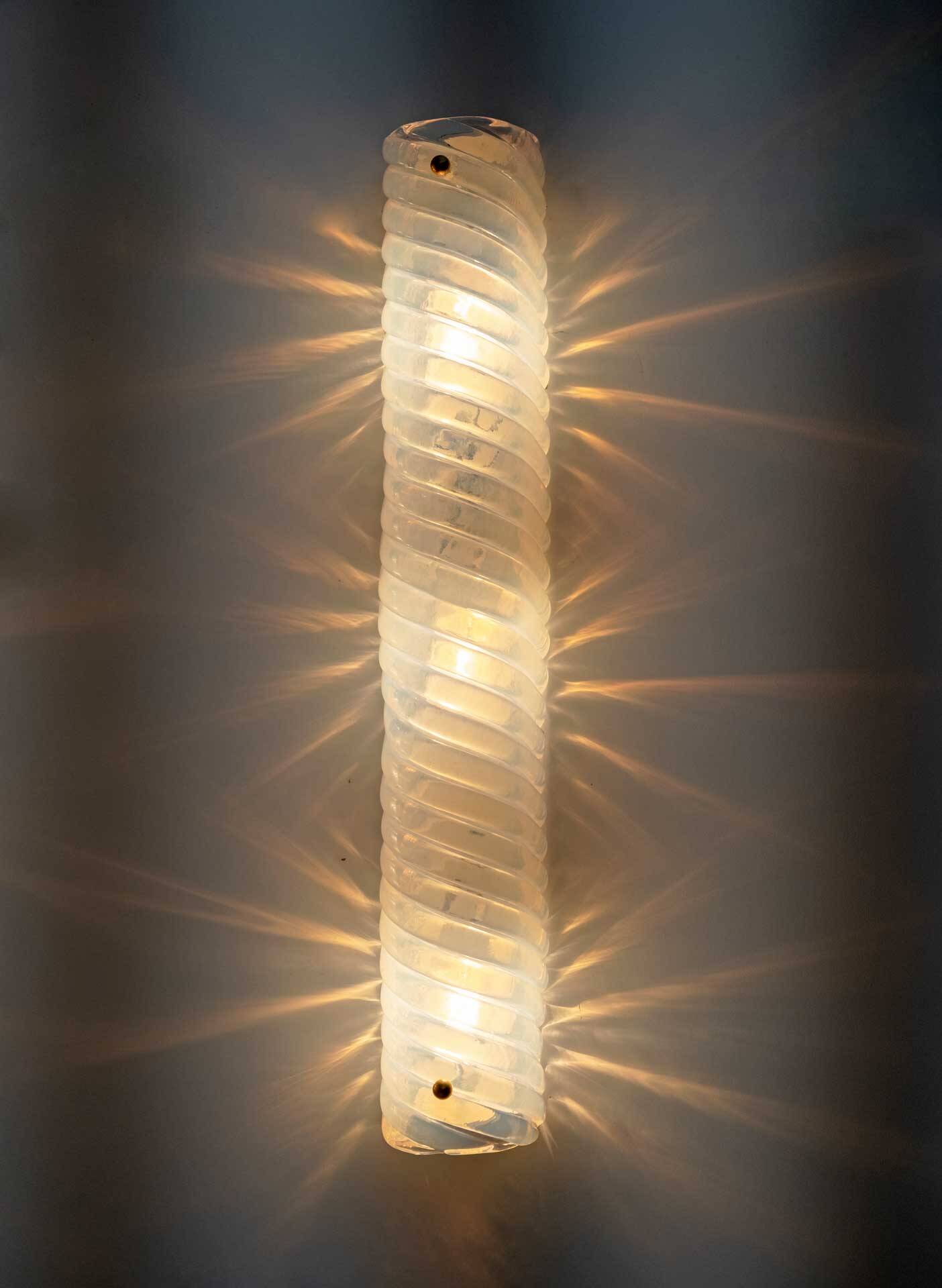 Modern Italian Murano Glass Iridescent Milk Wall Sconces, 80s