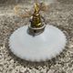Vintage opaline suspension white and transparent claw brass electricity new