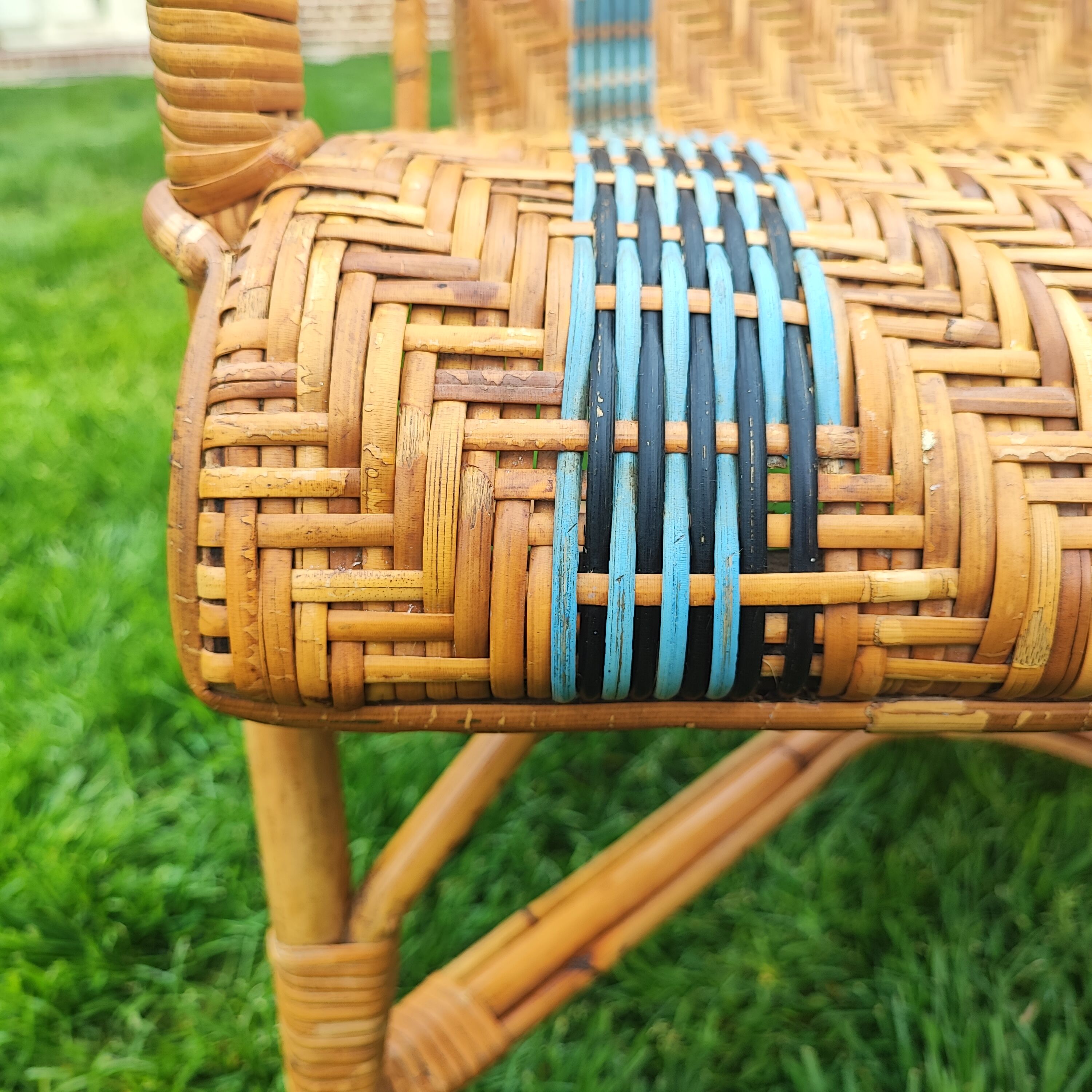 Fauteuil en rotin 60s