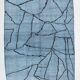 Sky Blue Wool Rug, Modern Handmade Designer Vintage Carpet, 213x281 Cm
