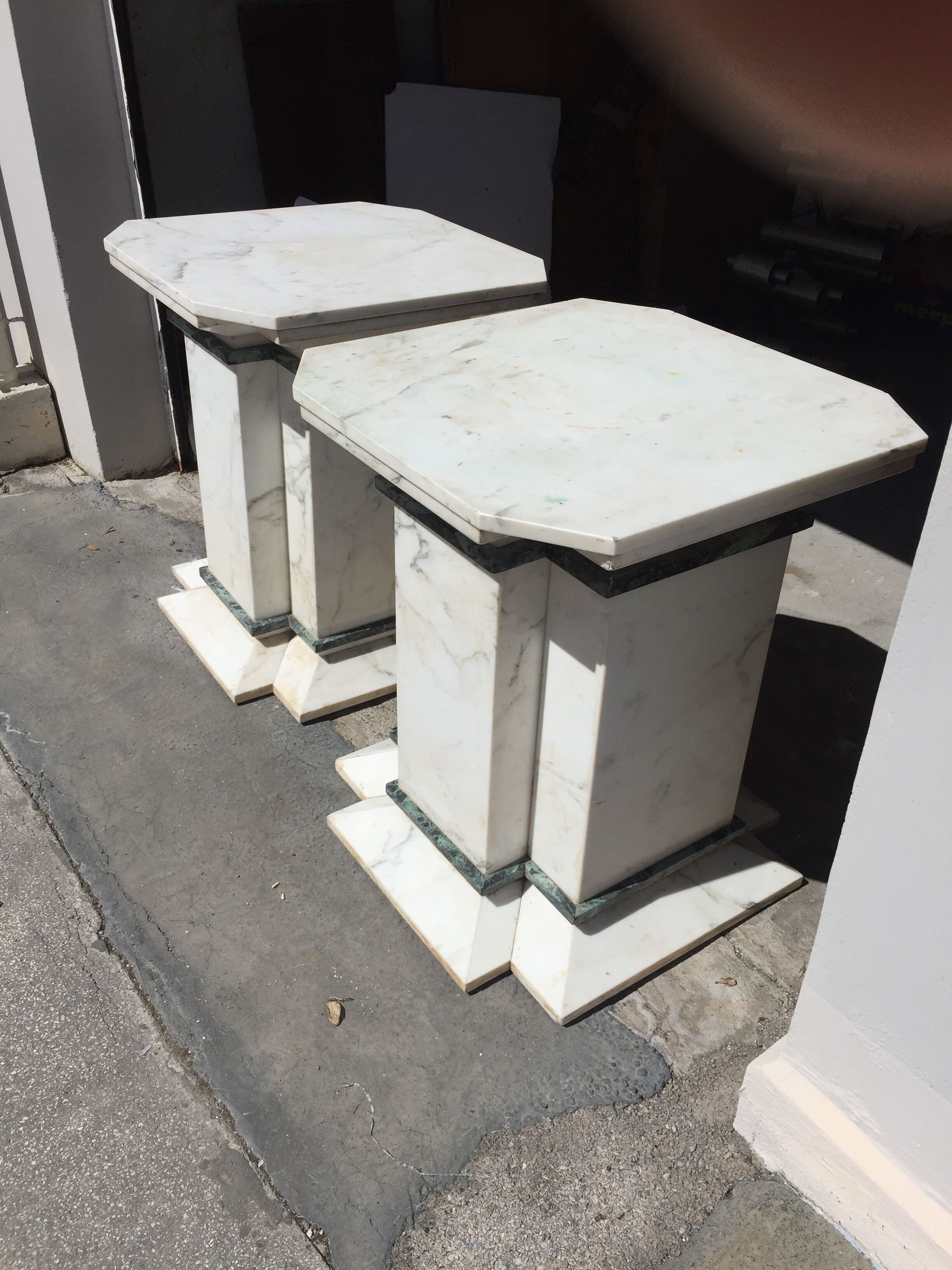 Pair of marble pedestals