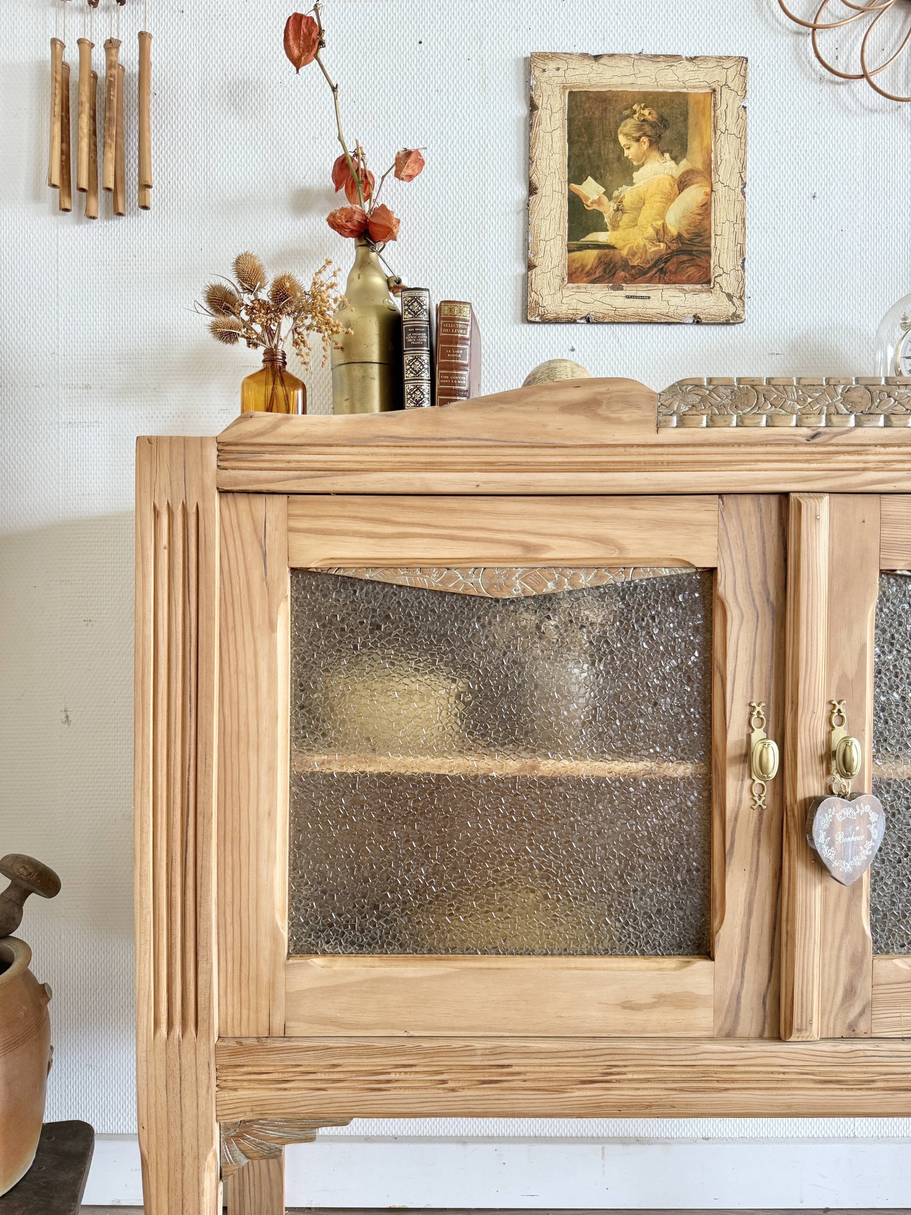 Console vitrée art déco