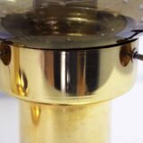 Pair of golden smoked glass lamps