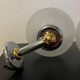 Pair of Inda metal and chiseled glass wall lights