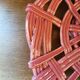 Vintage cup in braided pink barbotine