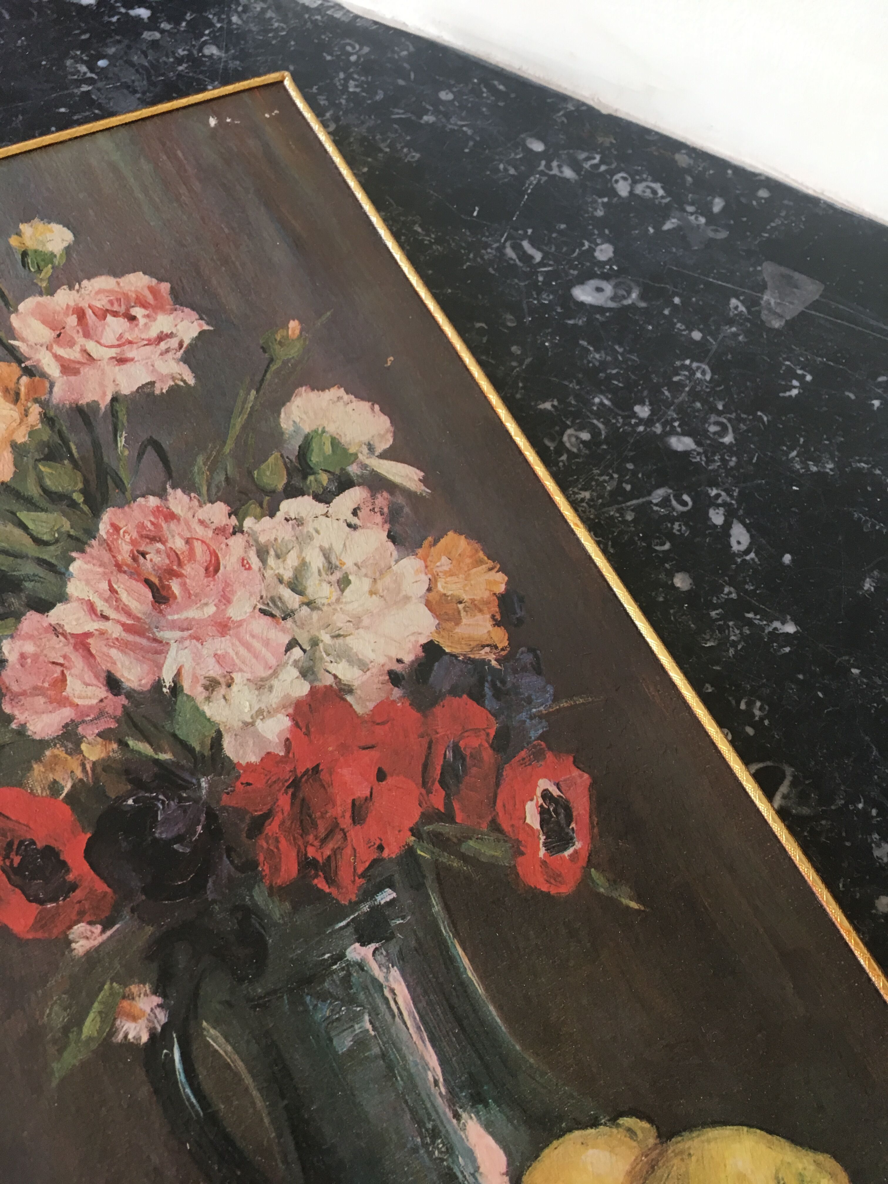 Tableau fleuri nature morte