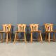 Mid century brutalist dining chairs, 1960s set of 4