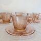 Art Deco pink glass coffee service from the 1930s.