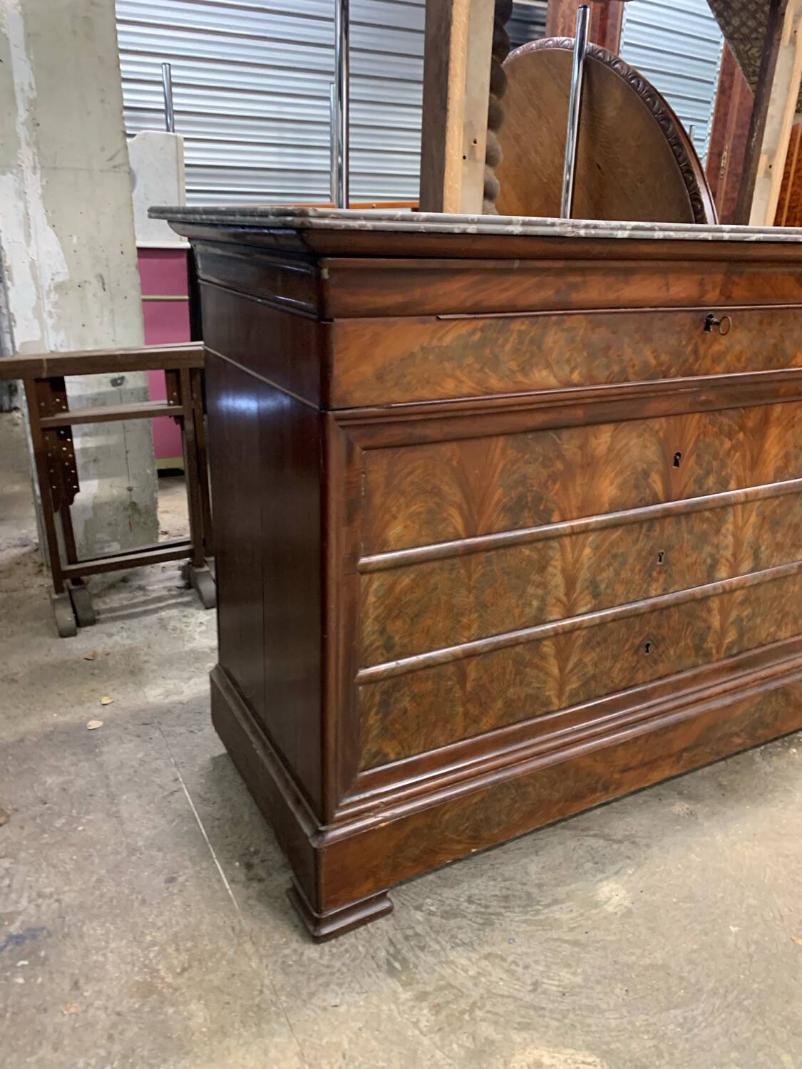 Antique Louis-Philippe chest of drawers, 19th century secretary