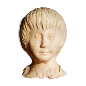 Buste enfant en argile - blanche