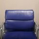 Charles & Ray Eames EA208 Chair in polished aluminum and Indigo blue leather