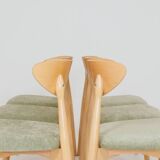 Dining room chairs set of 6 sage green Scandinavian design