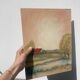 Tableau paysage champetre ancien / peinture huile