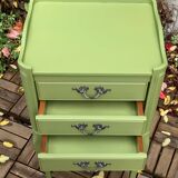 Pair of Louis XV style khaki bedside tables