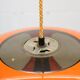 Massive Belgium Space Age UFO Lamp, Orange Mid-Century Modern Lighting