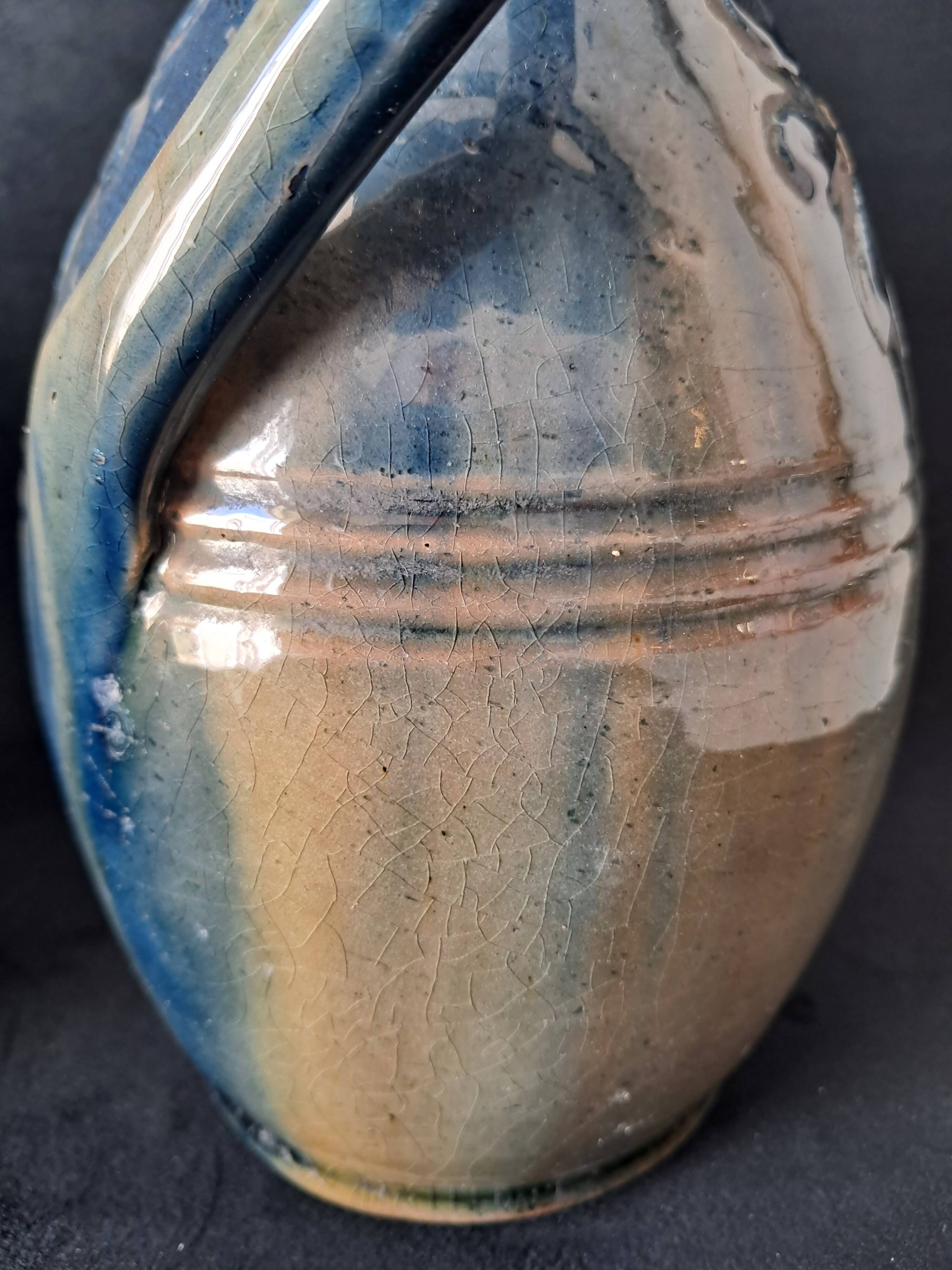 Pair of Vases with Two Turning Handles - Flemish Pottery