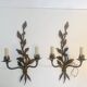 Pair of large wall sconces attributed to Maison Baguès, Paris, circa 1966.