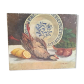 Still life painting with game.