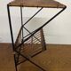 End table/ Magazine rack side table in wicker and iron, 1950s