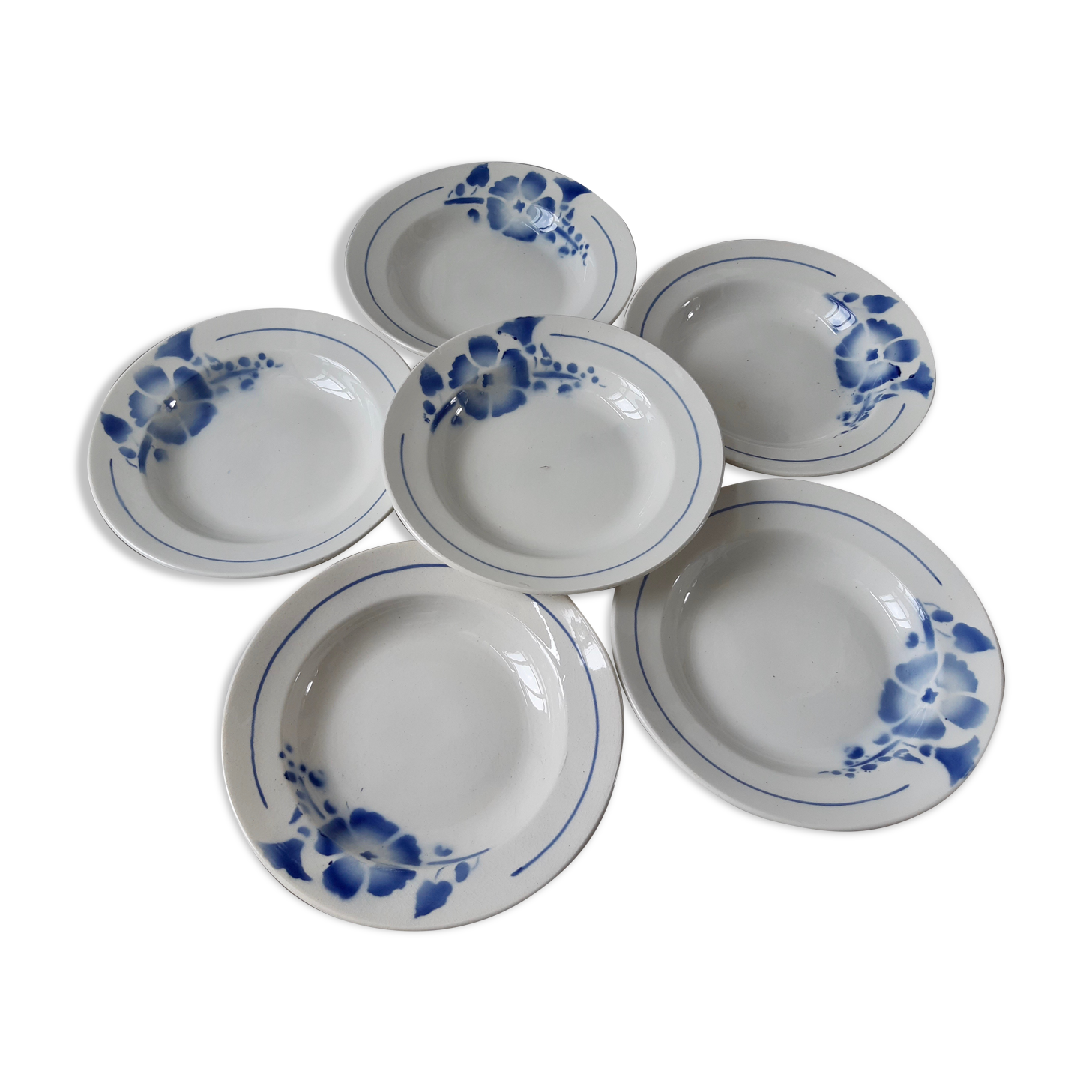 Lot de 6 assiettes creuses anciennes