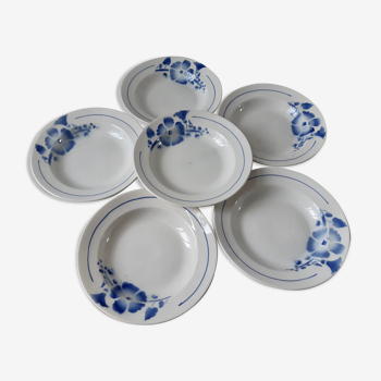 Lot de 6 assiettes creuses anciennes