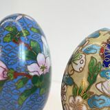 Vintage cloisonné enameled collectible eggs