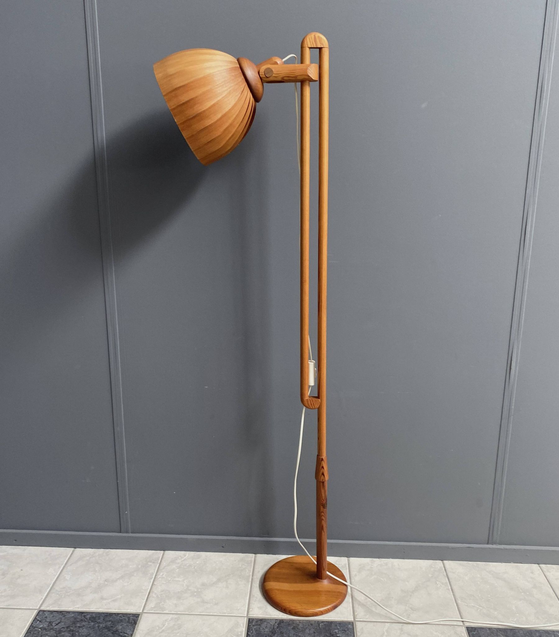 Hans agne Jakobsson wood floor lamp 1960s