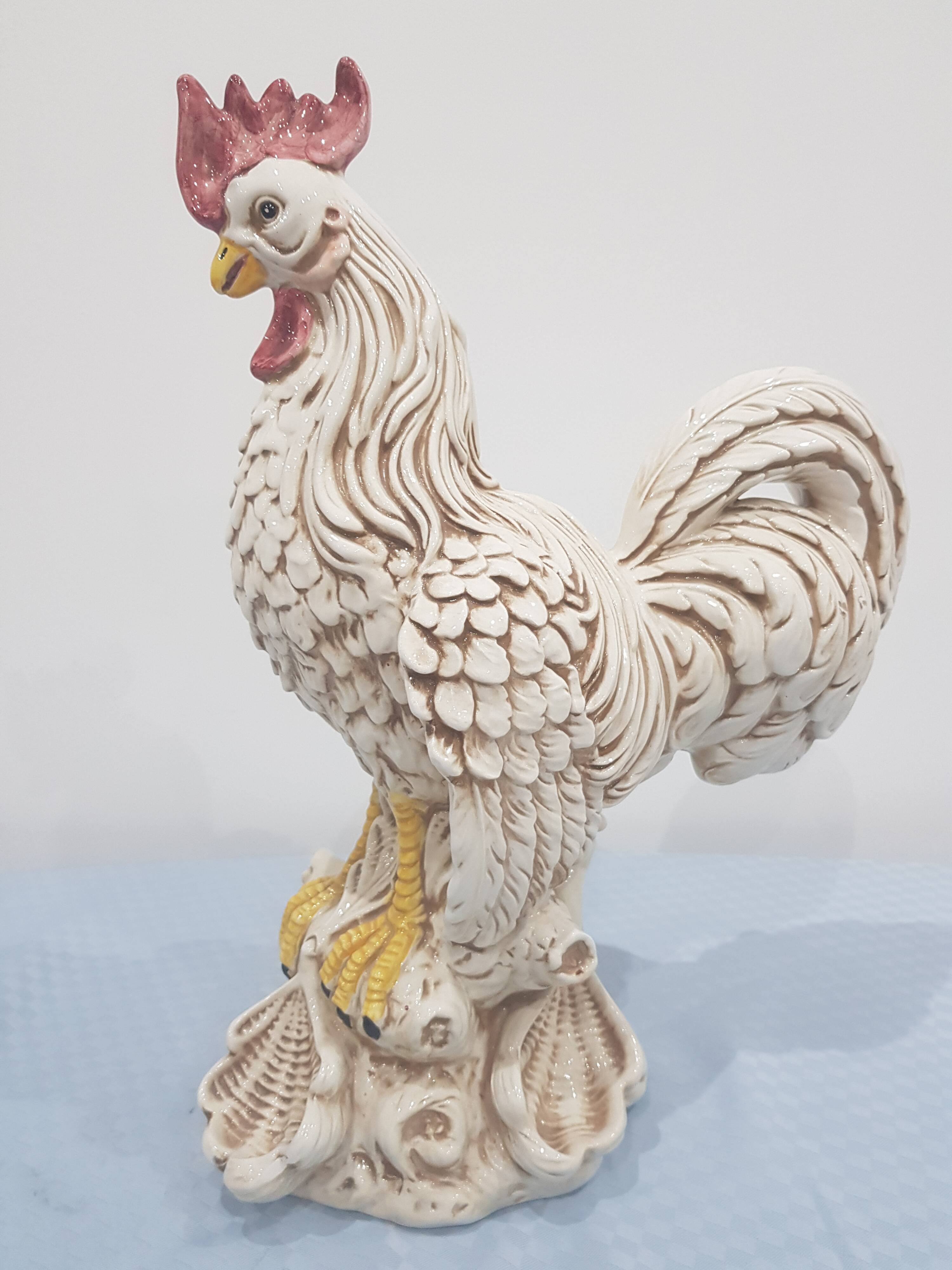 A colorful figurine of a Rooster, Made in Italy