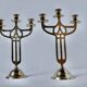 Pair of old brass candlesticks Denmark 1930 Art-Deco