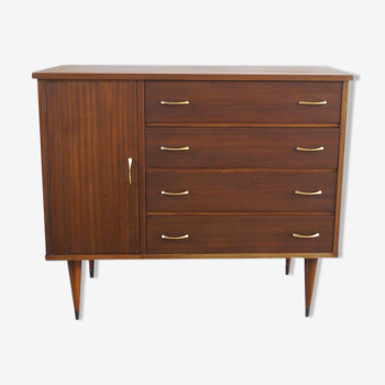 Spindle foot chest of drawers 1960