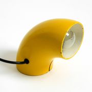 Very rare original Space Age 60s yellow table lamp made of iron by Temde