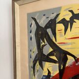 Lars s'en prend. "le salaire des oiseaux". lithographie en couleurs, signée et numérotée 39/60