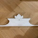 Old carved white patinated pediment - 115cm
