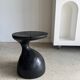 Solid wood (monoxyl) side table, organic shape, black color