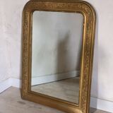 Louis philippe golden fireplace mirror with floral pattern