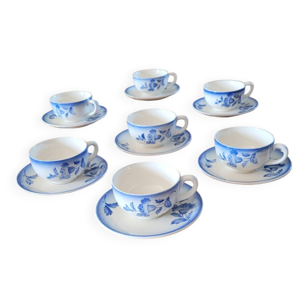 7 tasses et sous-tasses vintage