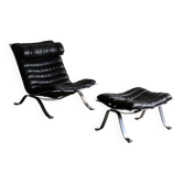 Fauteuil lounge Ari d'Arne Norell avec repose-pieds, Suède 1966