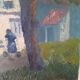 Tableau paysage maison bretonne