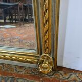 Mirror patinated golden and gray trumeau