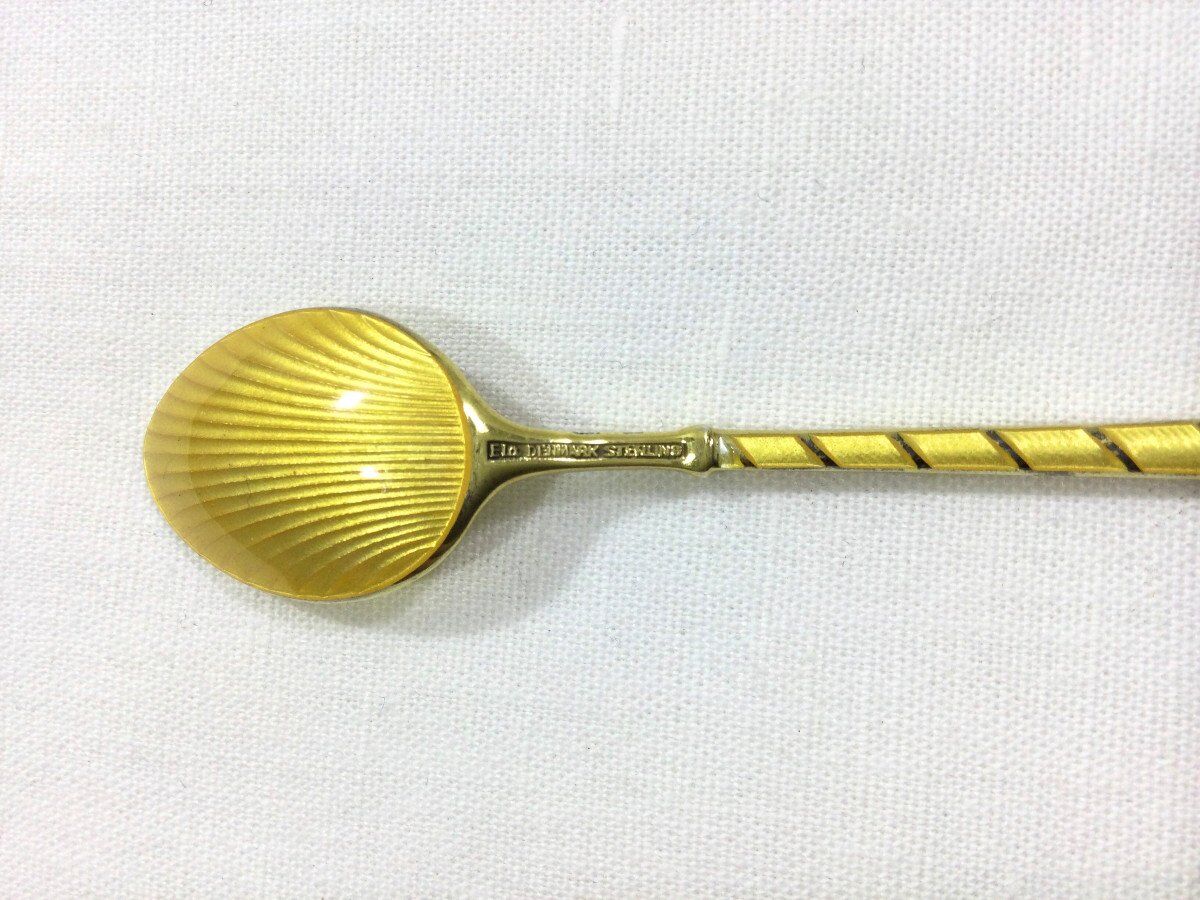 Denmark - Enamelled Moka Vermeil Spoons