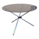 Table vintage année 70  verre et pieds chromé