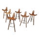 Ensemble de 6 tabourets de bar brutalistes, années 1960