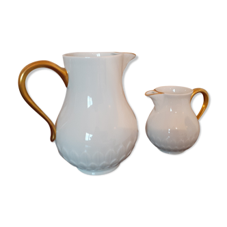 Creamer and milk jug in porcelain Vignaud