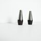 Danish Modern Pair of Rosewood and Stainless Steel Salt and Pepper Shakers